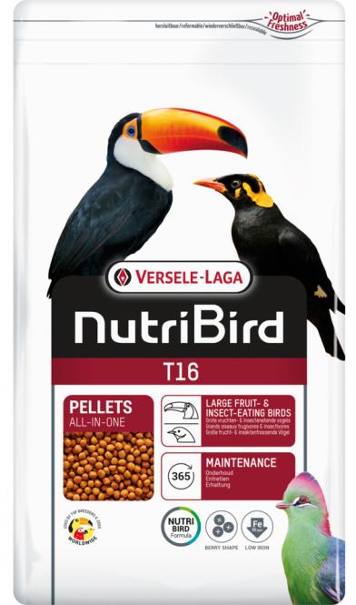 NutriBird T16 - Komplettfutter für große fruchtfressende Vögel 2 kg (6,70 €/kg) 